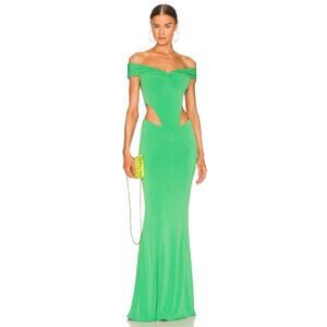 Revolve Retrofete Giada Dress Off the Shoulder Jersey CutOut Kelly Green Size XS